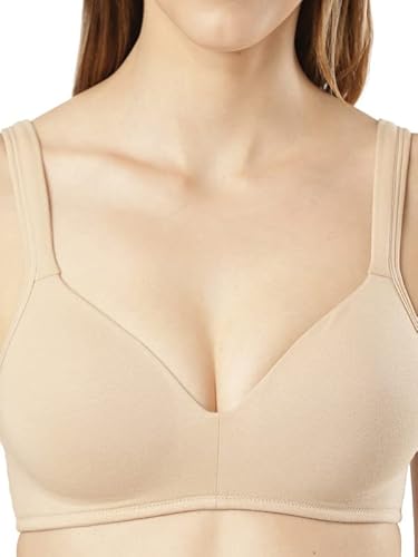 Jockey FE57 Women’s Wirefree Padded Lounge Bra – Full Coverage with Broad Straps & Bra Pouch